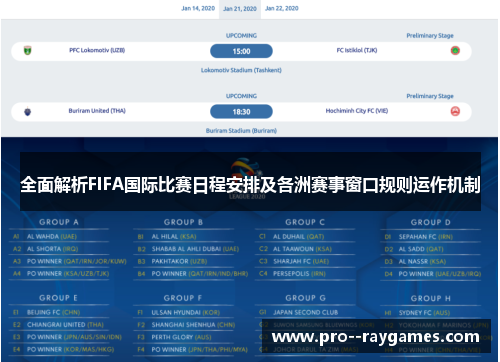 全面解析FIFA国际比赛日程安排及各洲赛事窗口规则运作机制